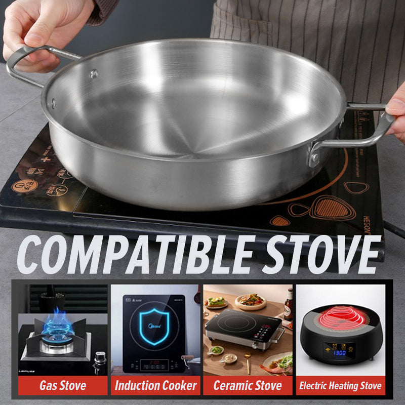 idrop [ 24 / 26 / 28CM ] Korean Style Stainless Steel Cooking Dry Pot / Periuk Memasak Keluli Tahan Karat Ala Ala Korea / 24CM 26CM 28CM不锈钢干锅(韩式拉面锅)