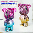 idrop USB Rechargeable Gradient Color Bear Fan / Kipas USB Beruang Warna Warni / USB充电渐变色小熊风扇