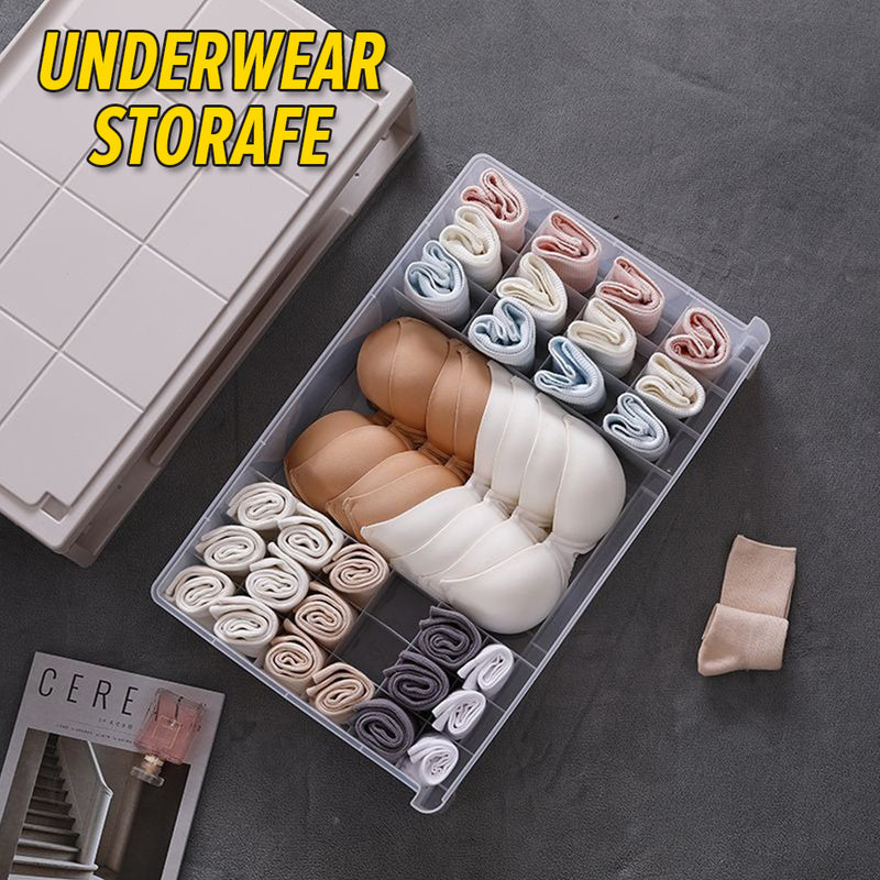 idrop Underwear Storage Box Drawer Multi-Compartment / Kotak Almari Penyimpanan Baju Dalam / 内衣收纳盒窄长内衣收纳盒抽屉式女家用衣柜大号多分格整理箱宿舍