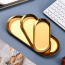 idrop Gold Plated  Stainless Steel Oval Plate / Piring Pinggan Keluli Tahan Karat Bujur / 锈钢椭圆盘