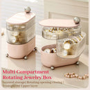 idrop [ 3 LAYER ] Rotating 360 Jewelry Plastic Storage Box / Kotak Penyimpanan Barang Kemas Boleh Putar /