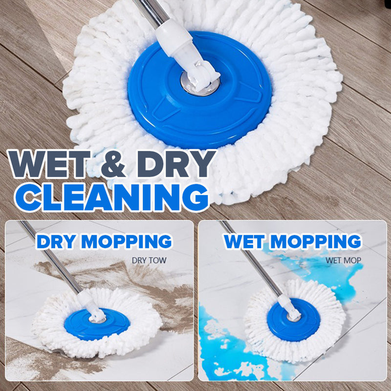 idrop Cleaning Mop With Rotary Mop Bucket / Mop Cuci Lantai / (钢篮)8字桶带防水孔拖把(好神拖)