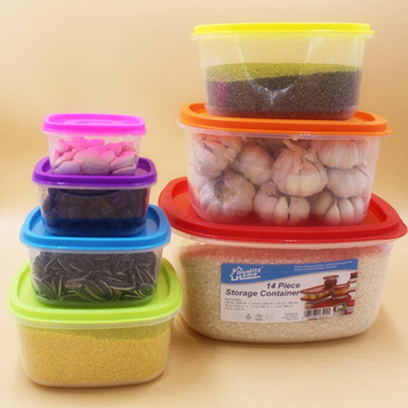 idrop [ 7 PCS ] Food Storage Plastic Box in Various Sizes / Kotak Bekas Makanan Plastic Pelbagai Saiz / 七件套塑料盒