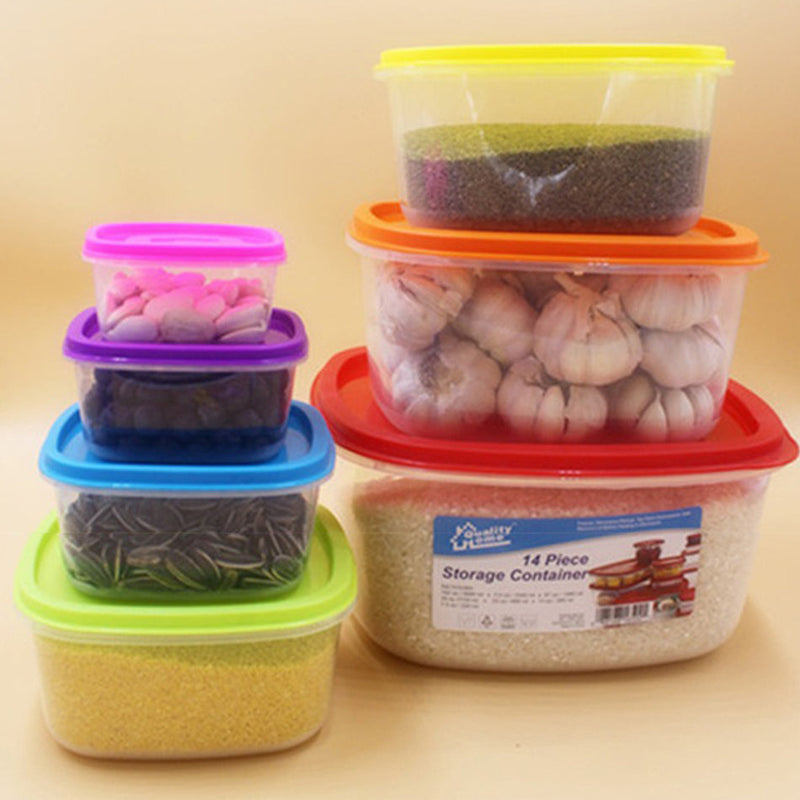 idrop [ 7 PCS ] Food Storage Plastic Box in Various Sizes / Kotak Bekas Makanan Plastic Pelbagai Saiz / 七件套塑料盒