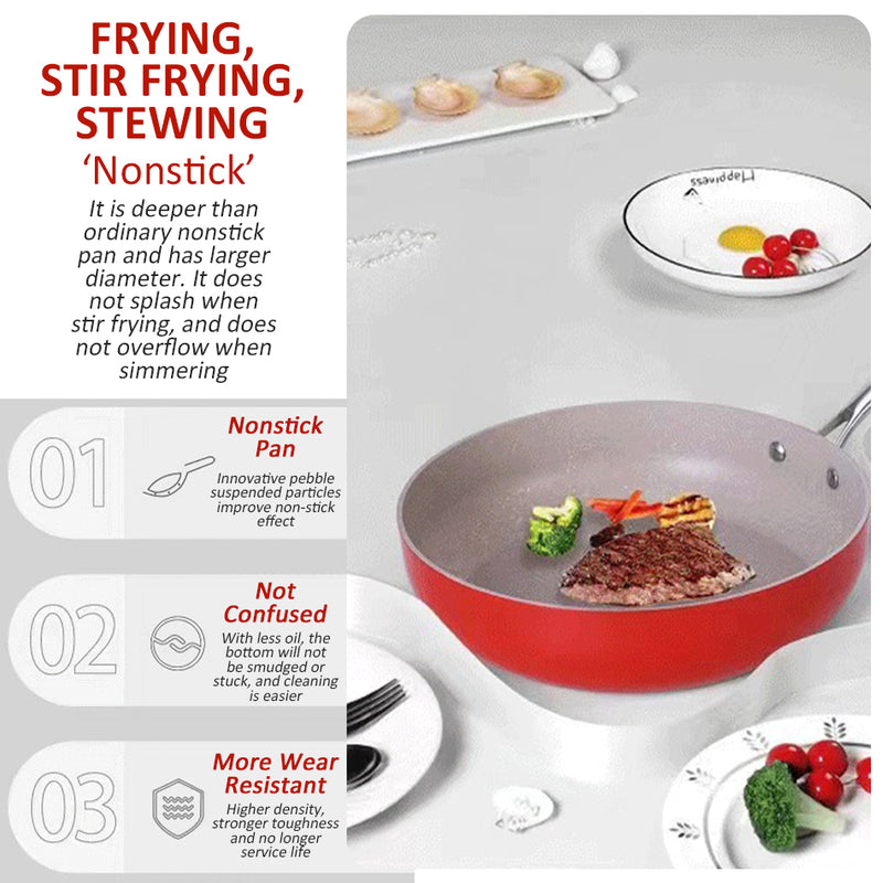 idrop [ 18CM + 28CM + 30CM ] Pebble Pot Nonstick Pot & Pan Set / Set Periuk masak Nonstick / 鹅软石不粘锅