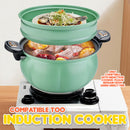 idrop [ 8L ] 28CM Pumpkin Pot With Steamer Layer Micro Pressure Cooking Pot / Periuk Masak Bentuk Labu Bersama Lapisan Stim / 8L南瓜锅带蒸笼(28CM南瓜微压料理锅)