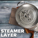 idrop 30CM Stainless Steel Steamer & Cooker / Periuk Masak & Stim Keluli Tahan Karat / 30CM不锈钢蒸锅+炊具