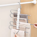 idrop 5 Rod Foldable Clothes Hanging Hanger / Penggantung Sidai Baju 5 Batang Boleh Lipat / 5管塑料钩防滑裤架(不锈钢裤架)