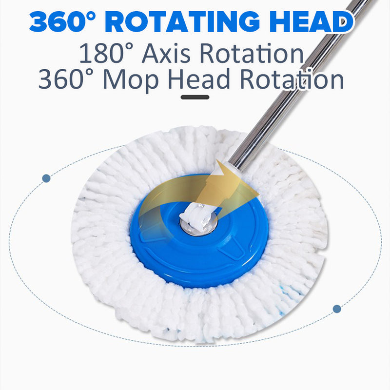 idrop Cleaning Mop With Rotary Mop Bucket / Mop Cuci Lantai / (钢篮)8字桶带防水孔拖把(好神拖)