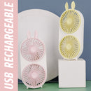 idrop Desktop Twin Motor Fan USB Rechargeable / Kipas USB Senang Caj 2 IN 1 / 卡通双风充电风扇