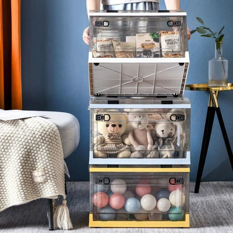 idrop Folding Storage Large Book Box with Wheels / Kotak Penyimpanan Barang Beroda / 折叠收纳书箱大号带轮子