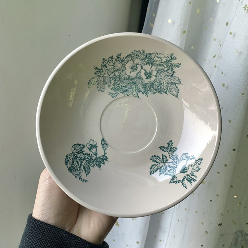 Design Pattern Cawan idrop Ceramic Cup Flower Pattern Cup & Saucer / Cawan Seramik Corak Bu