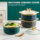 idrop 700ml Casserole Ceramic Bowl Crown Glass Top Cover / Mangkuk Seramik 700ml / 700ml 砂锅陶瓷碗皇冠玻璃顶盖