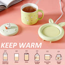 idrop [ 320ml ] Pink Cute Rabbit Cup Warmer Ceramic Cup / Pemanas Cawan Minuman Rekaan Arnab Comel / 粉色萌兔恒温陶瓷杯礼盒装