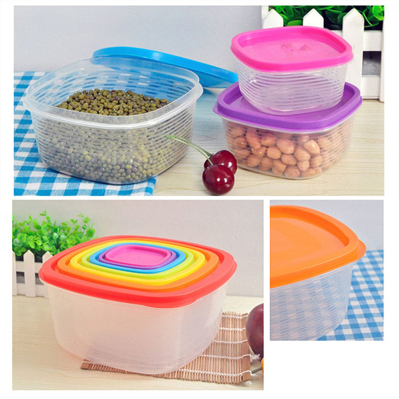 idrop [ 7 PCS ] Food Storage Plastic Box in Various Sizes / Kotak Bekas Makanan Plastic Pelbagai Saiz / 七件套塑料盒