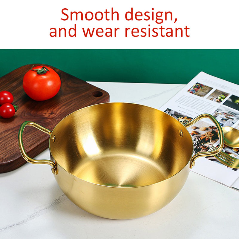 idrop [ 20CM / 22CM ] Gold Plated Ramen Noodle Pot Bowl Stainless Steel 201 / Mangkuk Keluli Tahan Karat Warna Emas / 20CM22CM不锈钢拉面锅(201)