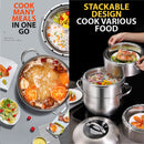 idrop [ 3 LAYER ] 32CM  Cooking Steamer Pot / Periuk Memasak Stim Bertingkat / 32CM节能原味锅(3层蒸锅)(304)