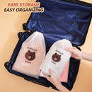 idrop [ 10PCS Pack ] Bear Frosted Drawstring Bag Waterproof Travel Pack / Beg Mudah Alih Kalis Air / 小熊磨砂抽绳袋