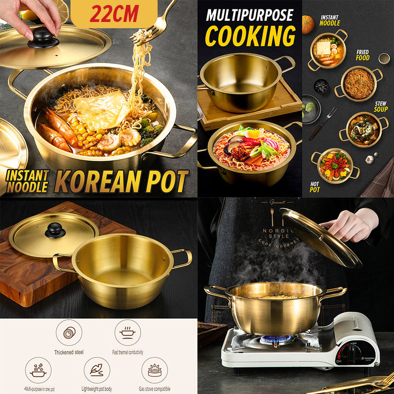 idrop GOLD COMBO SET 34CM Wok Frying Pan Pot Plate Bowl / SET KOMBO EMAS Kuali Periuk Piring dan Mangkuk / 金色组合套装炒锅煎锅锅盘碗