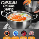 idrop [ 18 / 20 / 22CM ] Stainless Steel Double Ear Korean Style Instant Noodle Pot / Periuk Masak Keluli Tahan Karat Rekaan Korea / 不锈钢双耳韩式泡面锅(单底钢盖 )(集成)