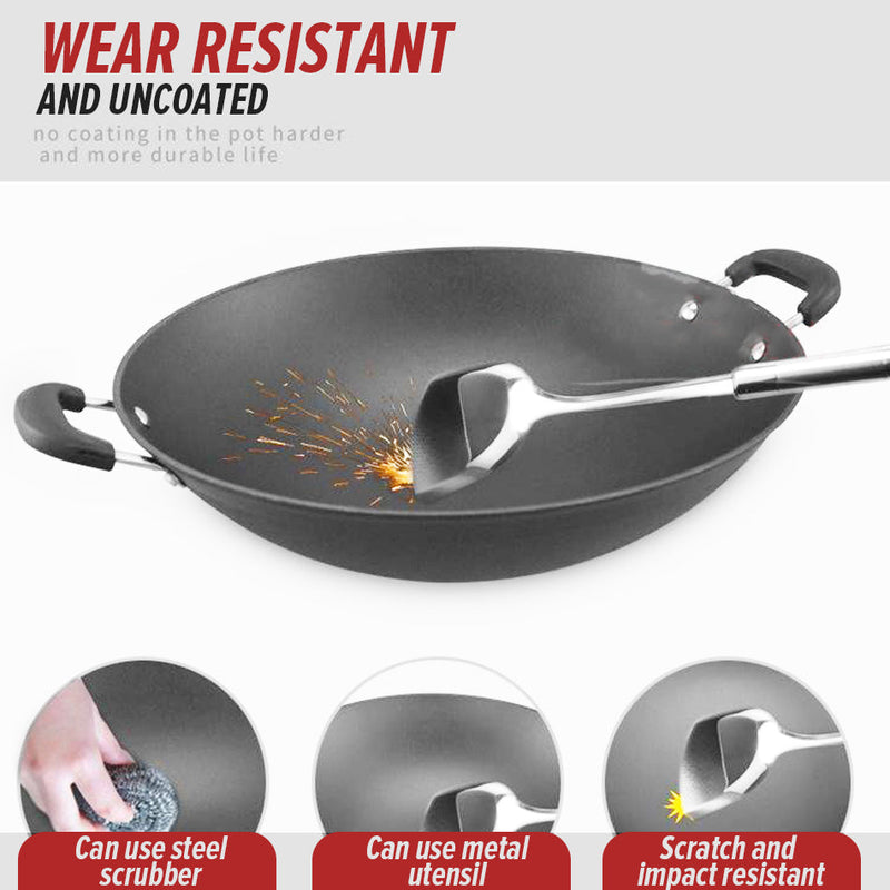 idrop [ 40CM / 42CM / 45CM ] RED SUN Kitchen Frying Cooking Iron Wok Nonstick / Periuk Besi Masak Tidak Lekat / 厨房油炸烹饪铁锅不粘锅