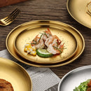 idrop Stainless Steel Barbecue Plate Gold Plated (304) / Piring Pinggan Makan Emas Keluli Tahan Karat 304 / 单层不锈钢烤肉盘(304)