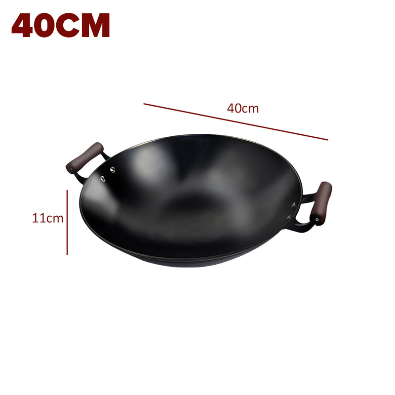 idrop [ 40CM 42CM 44CM ] Cast Iron Cauldron Cooking Wok / Kuali Kawah Besi Memasak / 铸铁大锅(真不锈土灶大锅)