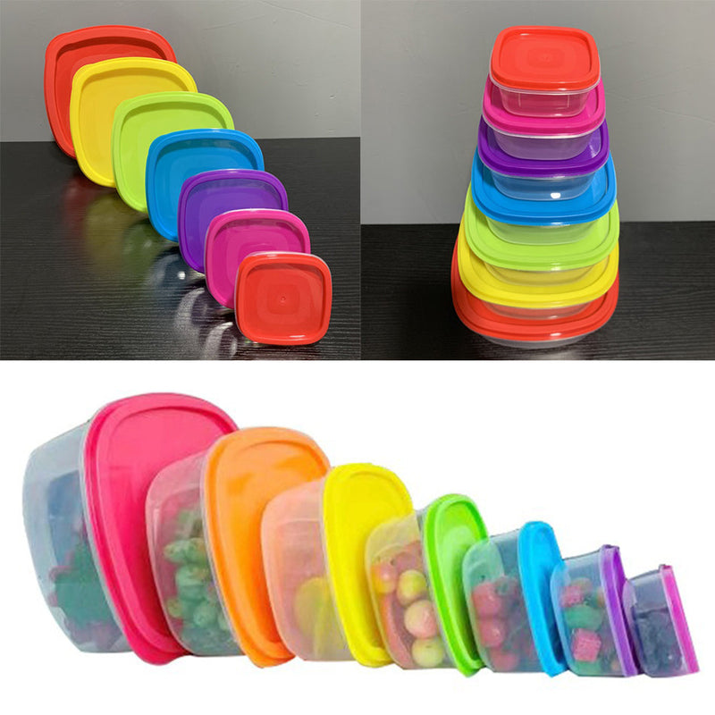 idrop [ 7 PCS ] Food Storage Plastic Box in Various Sizes / Kotak Bekas Makanan Plastic Pelbagai Saiz / 七件套塑料盒