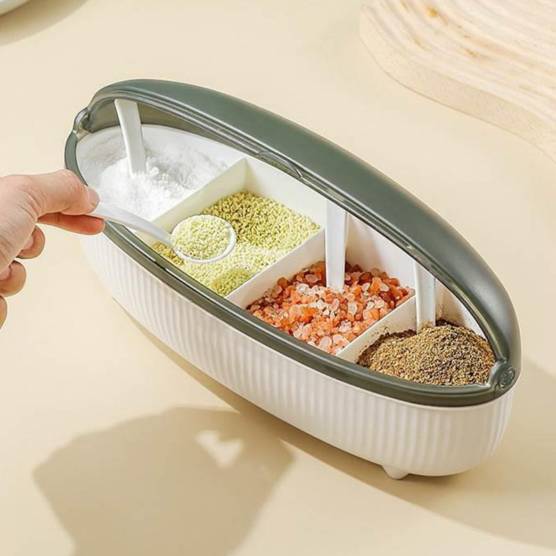 idrop 4 Compartment Seasoning Jar / Bekas Penyimpanan Rempah Perencah / 4格调味罐
