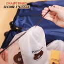 idrop [ 10PCS Pack ] Bear Frosted Drawstring Bag Waterproof Travel Pack / Beg Mudah Alih Kalis Air / 小熊磨砂抽绳袋