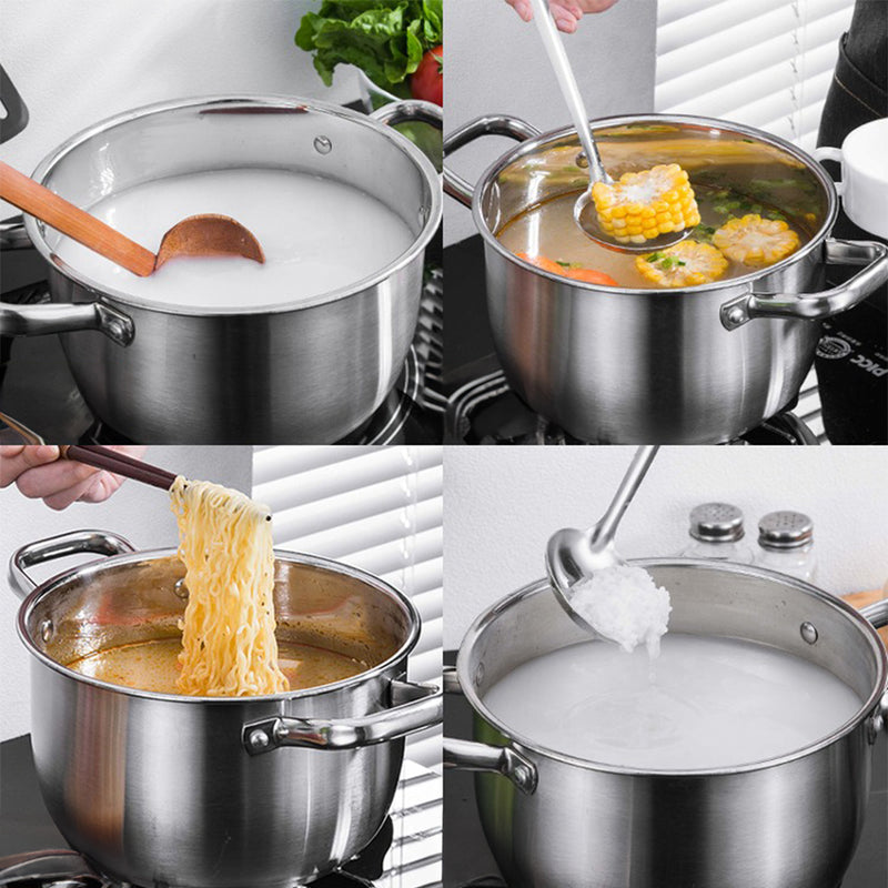 idrop [ 20 / 24 / 26CM ] Stainless Steel Soup Pot With Lid Cover / Periuk Masak Sup Keluli tahan Karat Bersama Penutup Periuk / 带盖不锈钢汤锅