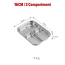 idrop Multicompartment Stainless Steel Small-Compartment Dinner Plate / Piring Hidang Makanan Keluli Tahan Karat / 格不锈钢小格餐盘