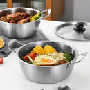 idrop [ 18 / 20 / 22CM ] Stainless Steel Double Ear Korean Style Instant Noodle Pot / Periuk Masak Keluli Tahan Karat Rekaan Korea / 不锈钢双耳韩式泡面锅(单底钢盖 )(集成)