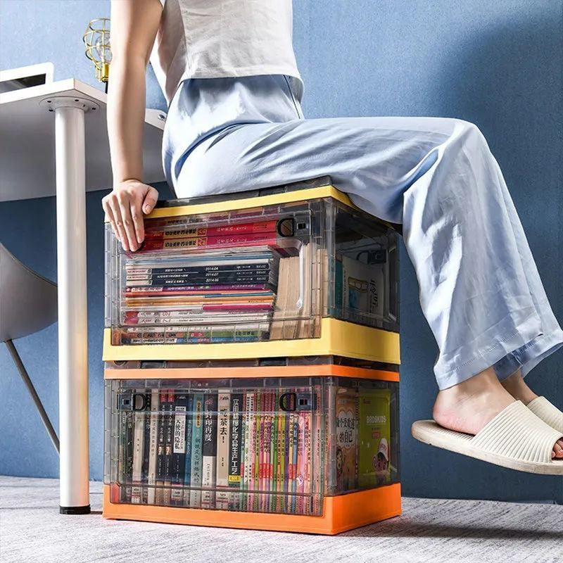 idrop Folding Storage Large Book Box with Wheels / Kotak Penyimpanan Barang Beroda / 折叠收纳书箱大号带轮子