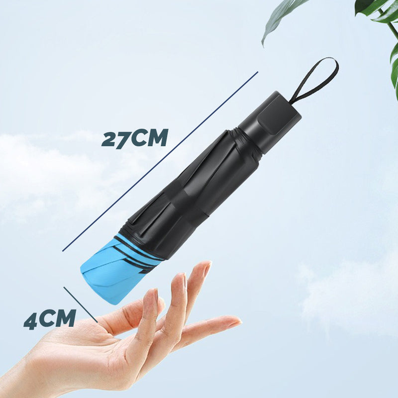 idrop UV Super Prevent Sun Compact Folding Sunscreen Waterproof Umbrella / Payung Hujan Dan Sinaran UV Mudah Alih / 手动uv雨伞厂家批发折叠太阳伞小防晒黑胶三折户外黑胶遮 阳伞商务