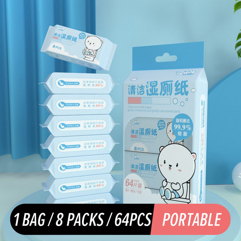 idrop Cleaning Wipe Cleansing Wipe Baby Wipes and Moist Toilet Paper [ 8 Packs X 8pcs Per pack ] / Kain Cuci Lap Pakai Buang / 手口清洁湿巾(8片 *8包)