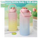 idrop [ 3PCS SET ] Drinking Water Bottle Gradient Color 300ml 800ml 2000ml / Set 3IN1 Botol Minuman Warna-warni  / (2000+800+300ML)圆形三件套渐变色塑料 水壶套装