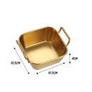 idrop Rectangle Square Stainless Steel Golden Plated Snack Box / Bekas Makanan Warna Emas Bentuk Petak Segi Empat Tepat / 不锈钢方 形小食盒 不锈钢方形 小食盒