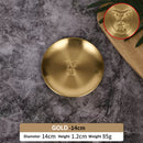 idrop Stainless Steel Barbecue Plate Gold Plated (304) / Piring Pinggan Makan Emas Keluli Tahan Karat 304 / 单层不锈钢烤肉盘(304)