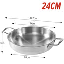 idrop [ 24 / 26 / 28CM ] Korean Style Stainless Steel Cooking Dry Pot / Periuk Memasak Keluli Tahan Karat Ala Ala Korea / 24CM 26CM 28CM不锈钢干锅(韩式拉面锅)