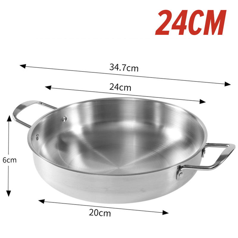 idrop [ 24 / 26 / 28CM ] Korean Style Stainless Steel Cooking Dry Pot / Periuk Memasak Keluli Tahan Karat Ala Ala Korea / 24CM 26CM 28CM不锈钢干锅(韩式拉面锅)