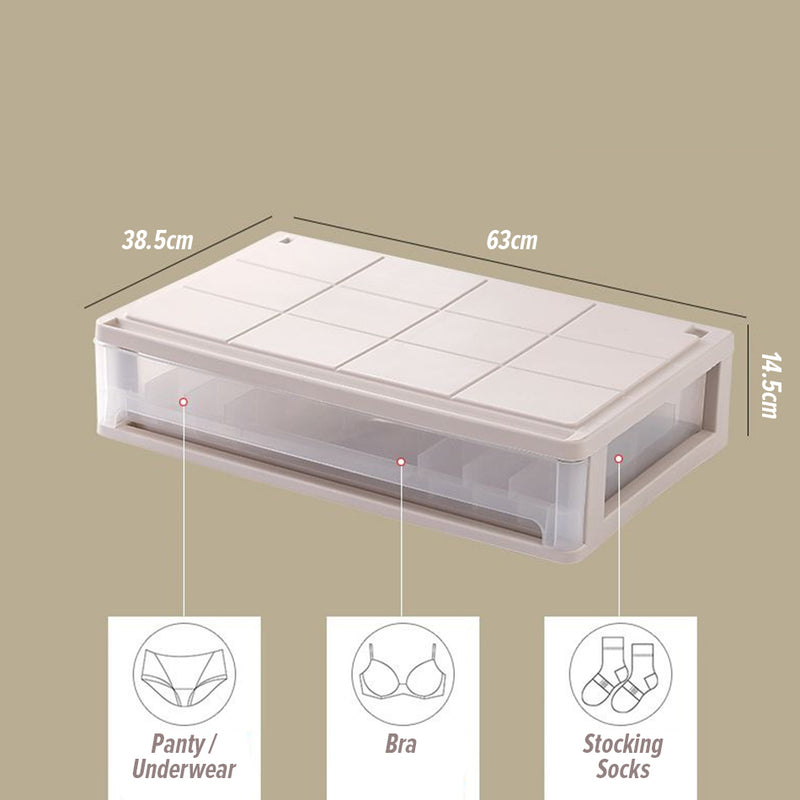 idrop Underwear Storage Box Drawer Multi-Compartment / Kotak Almari Penyimpanan Baju Dalam / 内衣收纳盒窄长内衣收纳盒抽屉式女家用衣柜大号多分格整理箱宿舍