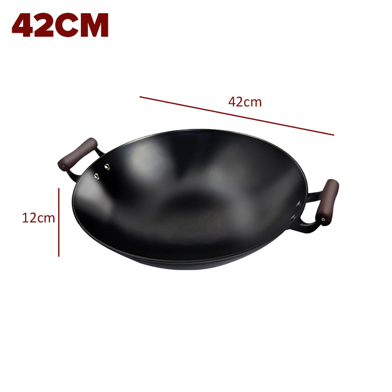 idrop [ 40CM 42CM 44CM ] Cast Iron Cauldron Cooking Wok / Kuali Kawah Besi Memasak / 铸铁大锅(真不锈土灶大锅)