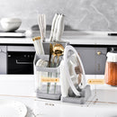 idrop Kitchen Transparent Utensil Chopstick Knife Holder Storage / Bekas Penyimpanan Perkakas Dapur / 塑料透明刀架筷子筒带锅盖座