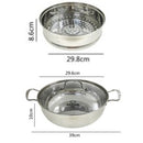 idrop 30CM Stainless Steel Steamer & Cooker / Periuk Masak & Stim Keluli Tahan Karat / 30CM不锈钢蒸锅+炊具