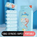 idrop Cleaning Wipe Cleansing Wipe Baby Wipes and Moist Toilet Paper [ 8 Packs X 8pcs Per pack ] / Kain Cuci Lap Pakai Buang / 手口清洁湿巾(8片 *8包)