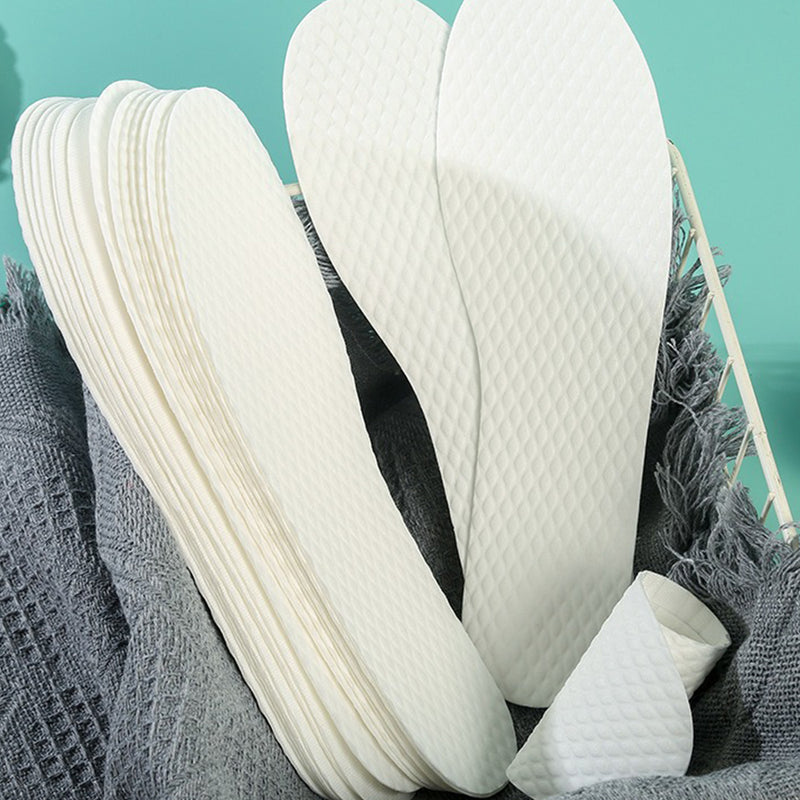 idrop [ 10PCS ] Disposable Pulp Shoe Insole Breathable & Moisture Absorption Foot Pad / 10 Keping Alas Tapak Kasut Pakai Buang Serap Air / 一次性纸浆鞋垫木浆防臭吸湿排汗超薄男女款透气卫生批发吸汗鞋垫
