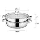 idrop [ 28CM ] 2 LAYER Multipurpose Kitchen Cooking Soup Pot & Steamer