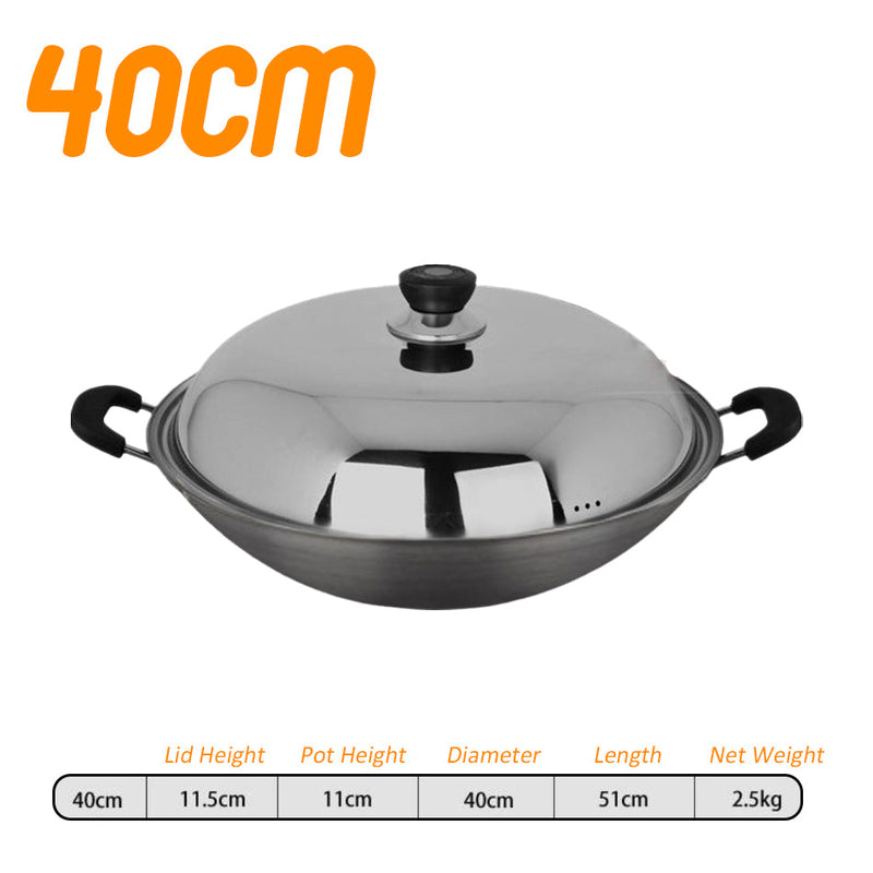 idrop [ 40CM / 42CM / 45CM ] RED SUN Kitchen Frying Cooking Iron Wok Nonstick / Periuk Besi Masak Tidak Lekat / 厨房油炸烹饪铁锅不粘锅