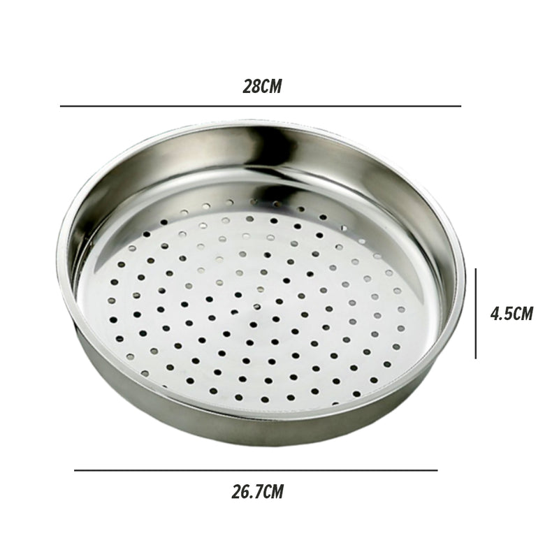 idrop [ 26 / 28 / 30CM ] Stainless Steel Steamer Tray Layer (Non Magnetic) / Lapisan Dulang Masak Stim / 26CM 28CM 30CM 不锈钢蒸笼盘(无磁08A)